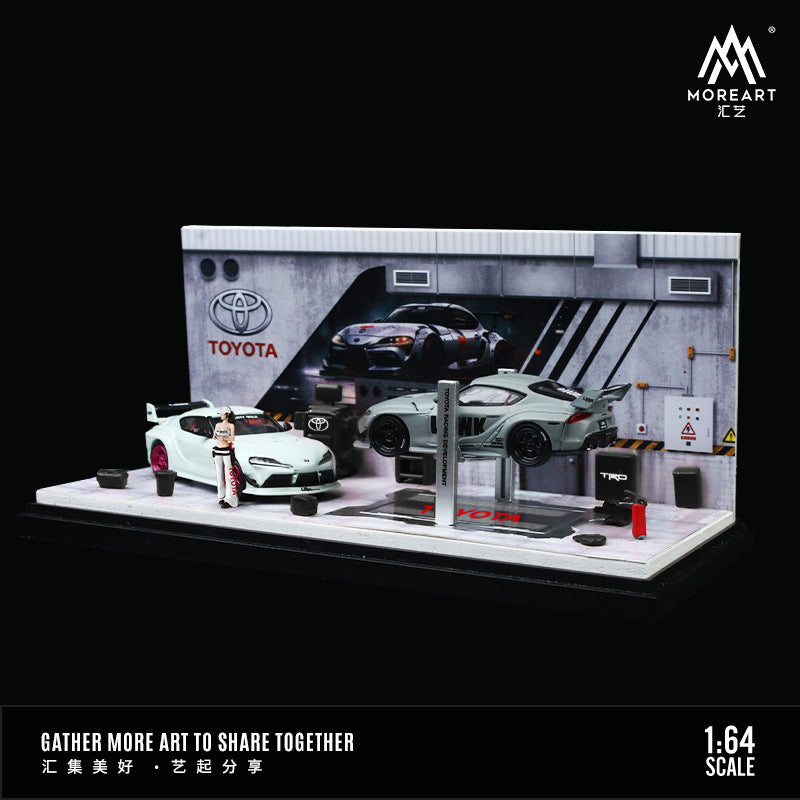 MoreArt1:64 尼桑和豐田 HKS 汽修車間場景模型-GOODTOYSTUDIO