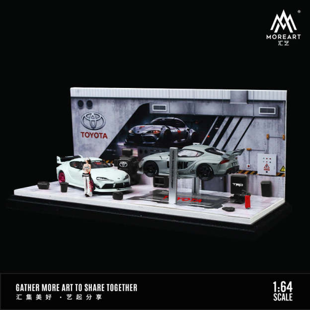 MoreArt1:64 尼桑和豐田 HKS 汽修車間場景模型-GOODTOYSTUDIO