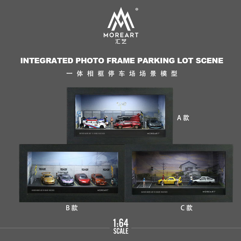 MoreArt1:64 一體相框停車場燈光版場景模型
