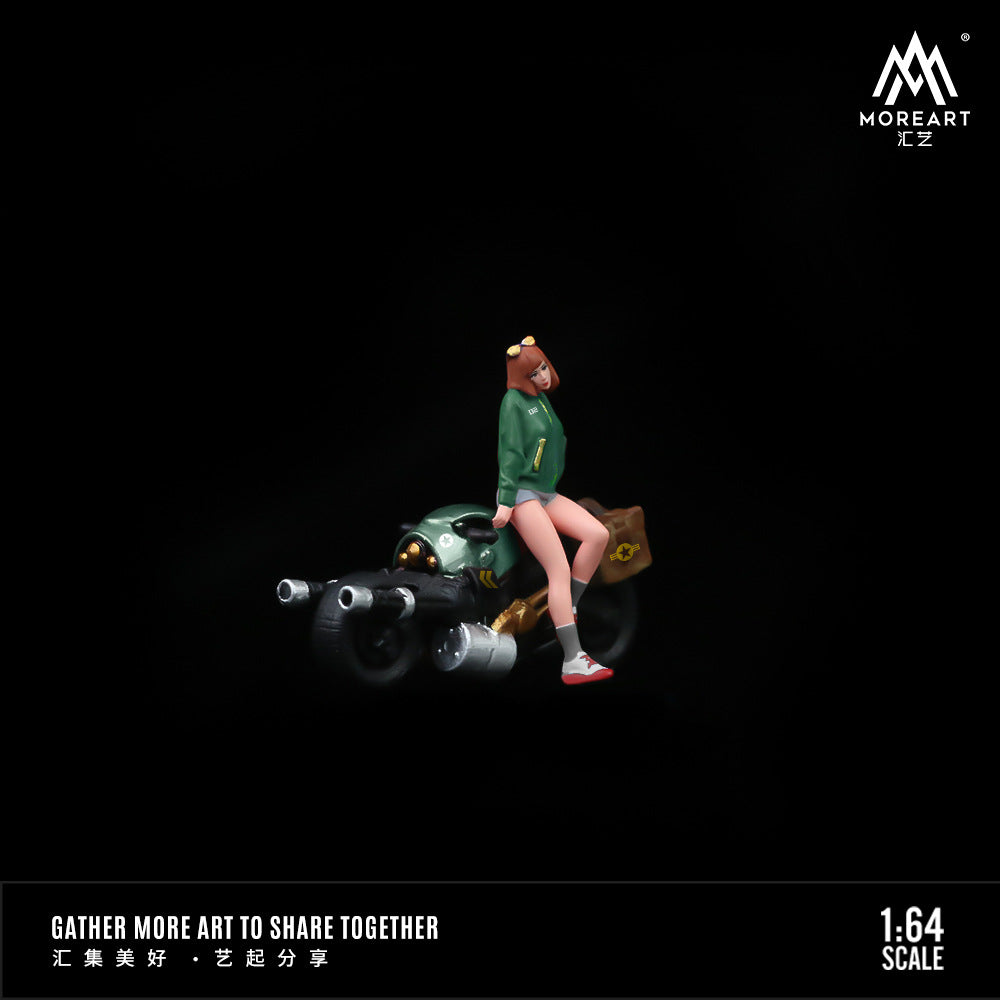 MoreArt1:64 戰機靚女摩托車人偶套裝樹脂模型-GOODTOYSTUDIO