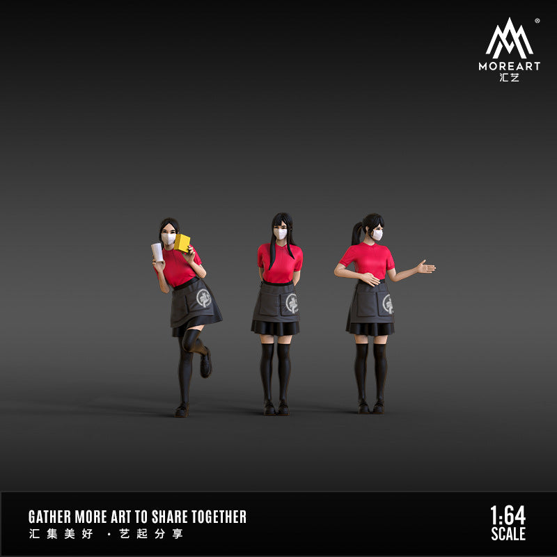 MoreArt1:64 肯德基 麥當勞餐廳燈光版停車場景模型人偶套裝-GOODTOYSTUDIO