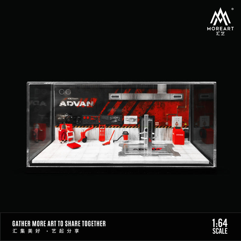 MoreArt1:64 尼桑和豐田 HKS 汽修車間場景模型-GOODTOYSTUDIO