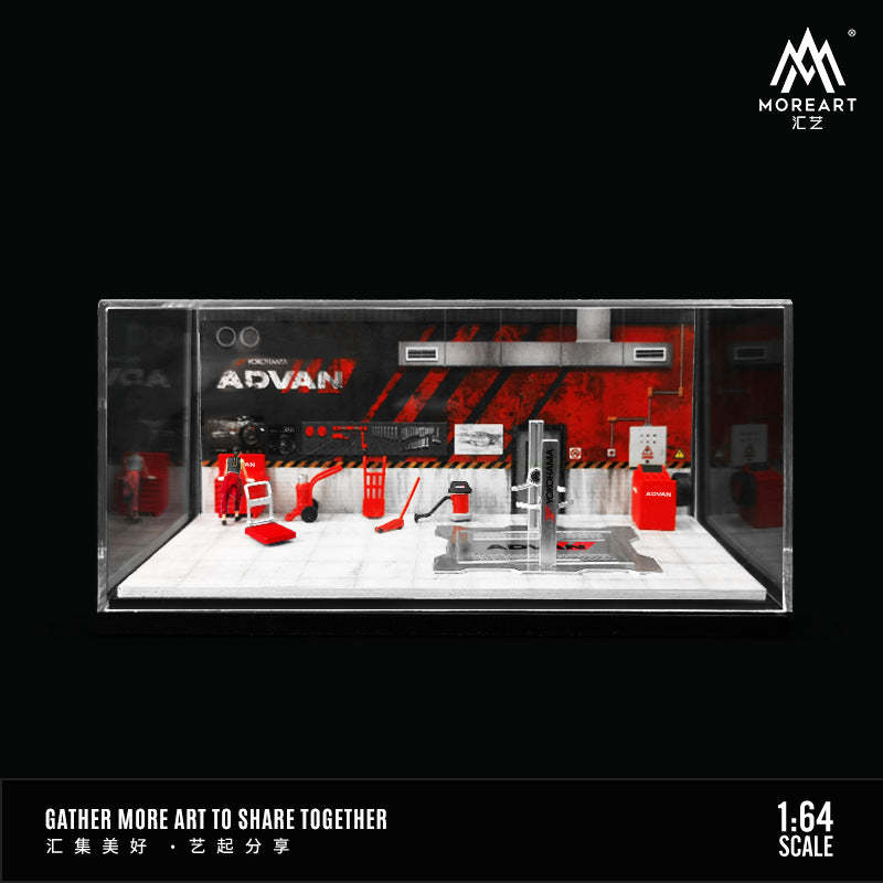 MoreArt1:64 尼桑和豐田 HKS 汽修車間場景模型-GOODTOYSTUDIO