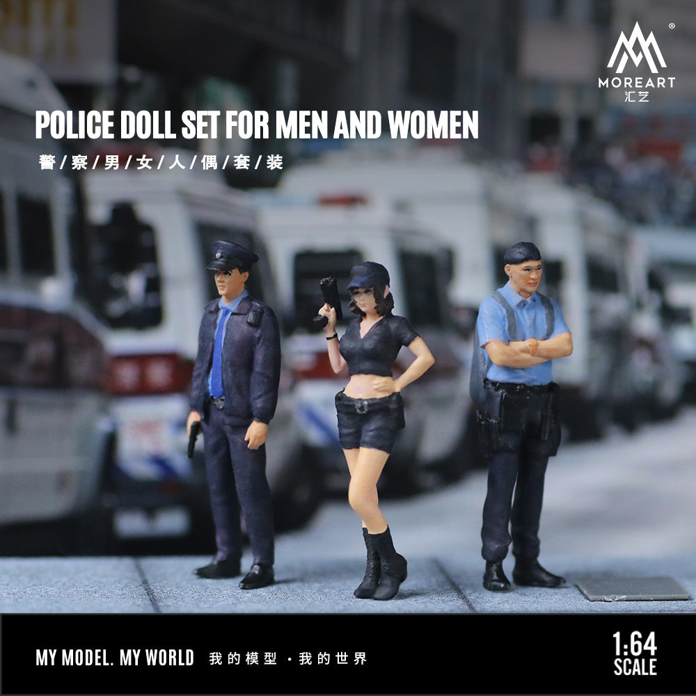 MoreArt1:64  警察男女人偶套裝 仿真樹脂模型-GOODTOYSTUDIO