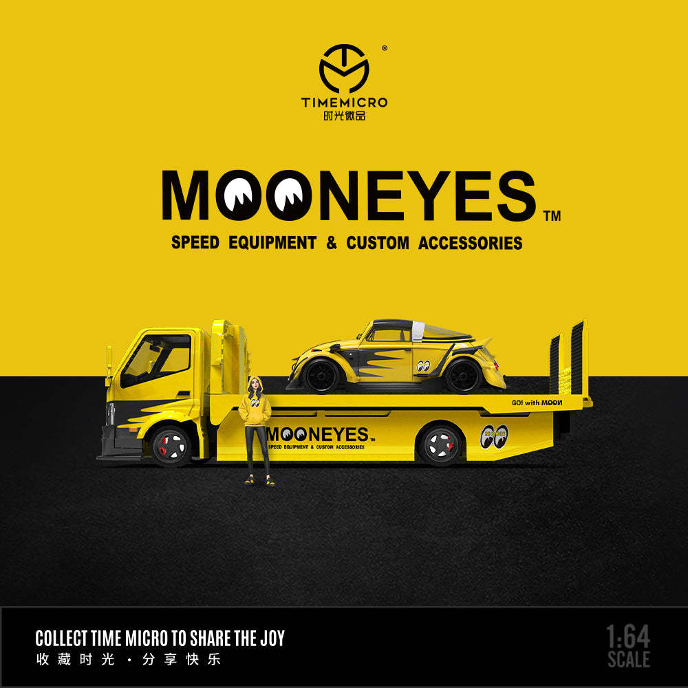 時光TM1:64 甲殼蟲平板運輸拖車月亮眼系列仿真合金汽車模型-GOODTOYSTUDIO