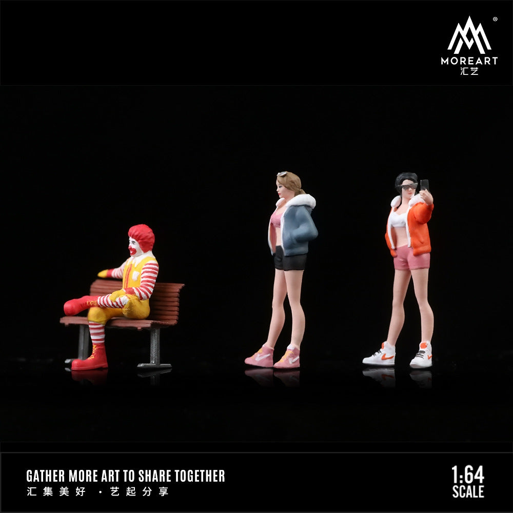 匯藝1:64麥當勞街拍微縮樹脂人偶套裝模型收藏擺件-GOODTOYSTUDIO