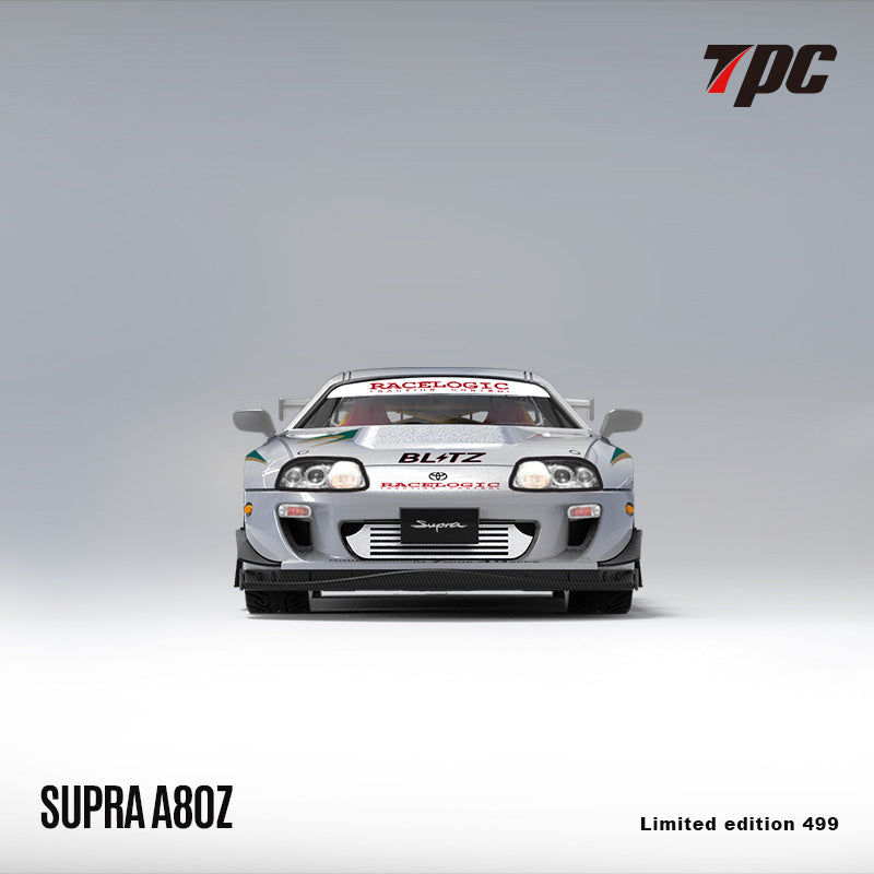TPC 1:64 豐田 Supra A80Z 銀綠色  仿真合金汽車模型-GOODTOYSTUDIO