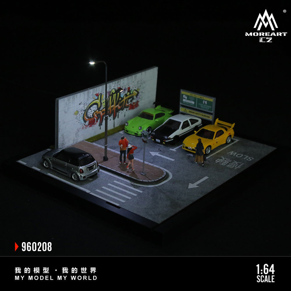 匯藝MoreArt1:64 街邊場景燈光拼裝系列08款仿真模型-GOODTOYSTUDIO