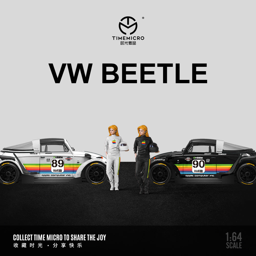 時光TimeMicro1:64 甲殼蟲 白蘋果和黑蘋果仿真合金汽車模型-GOODTOYSTUDIO