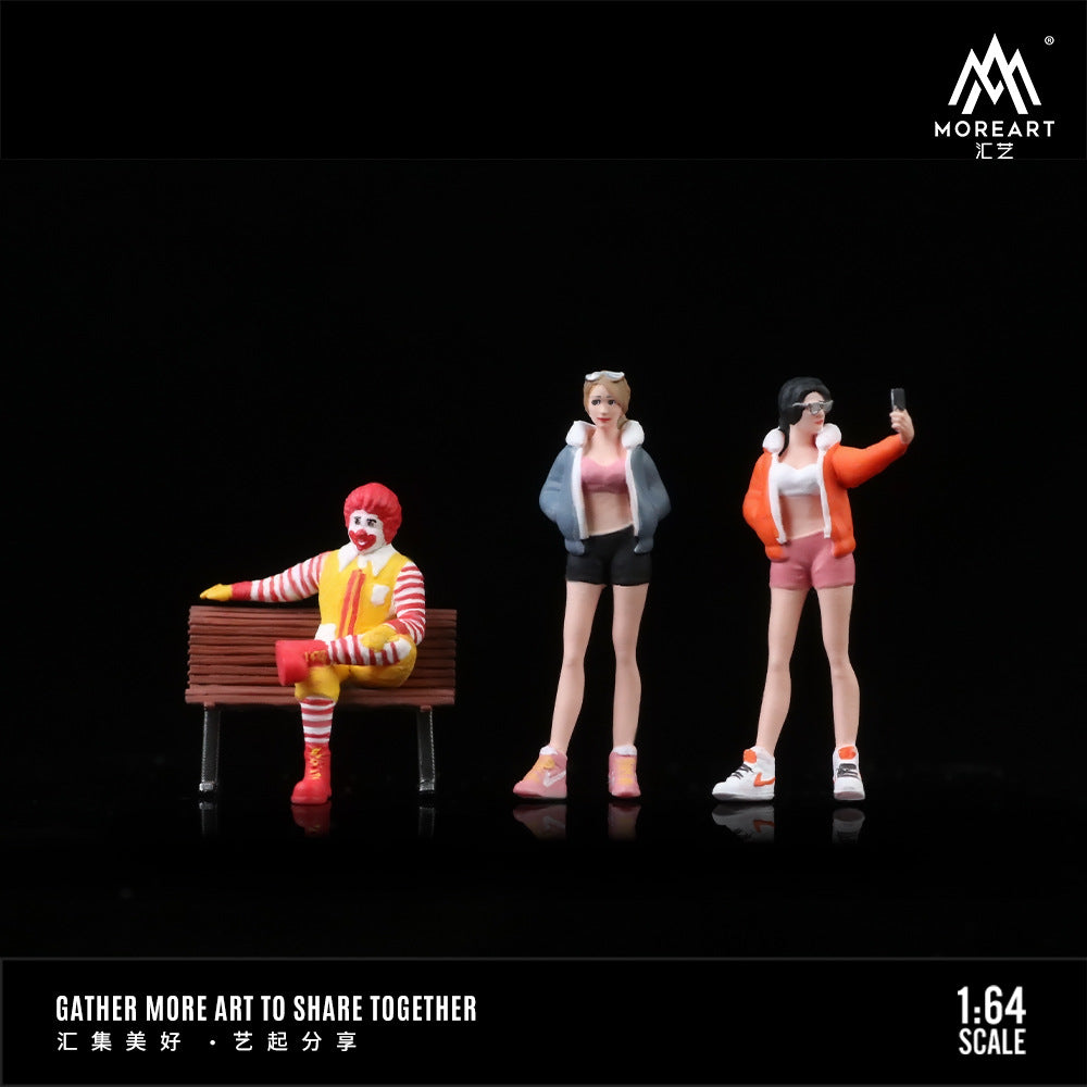 匯藝1:64麥當勞街拍微縮樹脂人偶套裝模型收藏擺件-GOODTOYSTUDIO