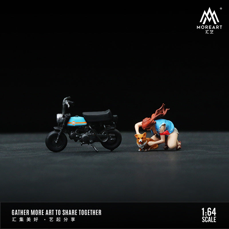匯藝1:64修摩托車的小女孩樹脂微縮仿真模型-GOODTOYSTUDIO
