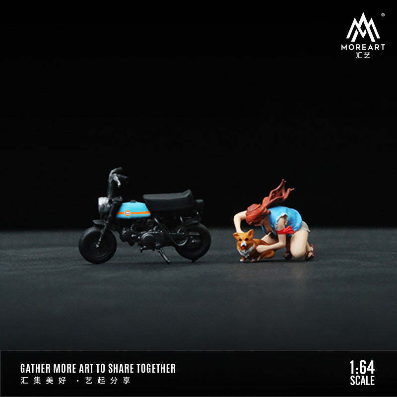 匯藝1:64修摩托車的小女孩樹脂微縮仿真模型-GOODTOYSTUDIO
