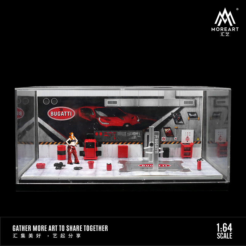 MoreArt1:64 尼桑和豐田 HKS 汽修車間場景模型-GOODTOYSTUDIO