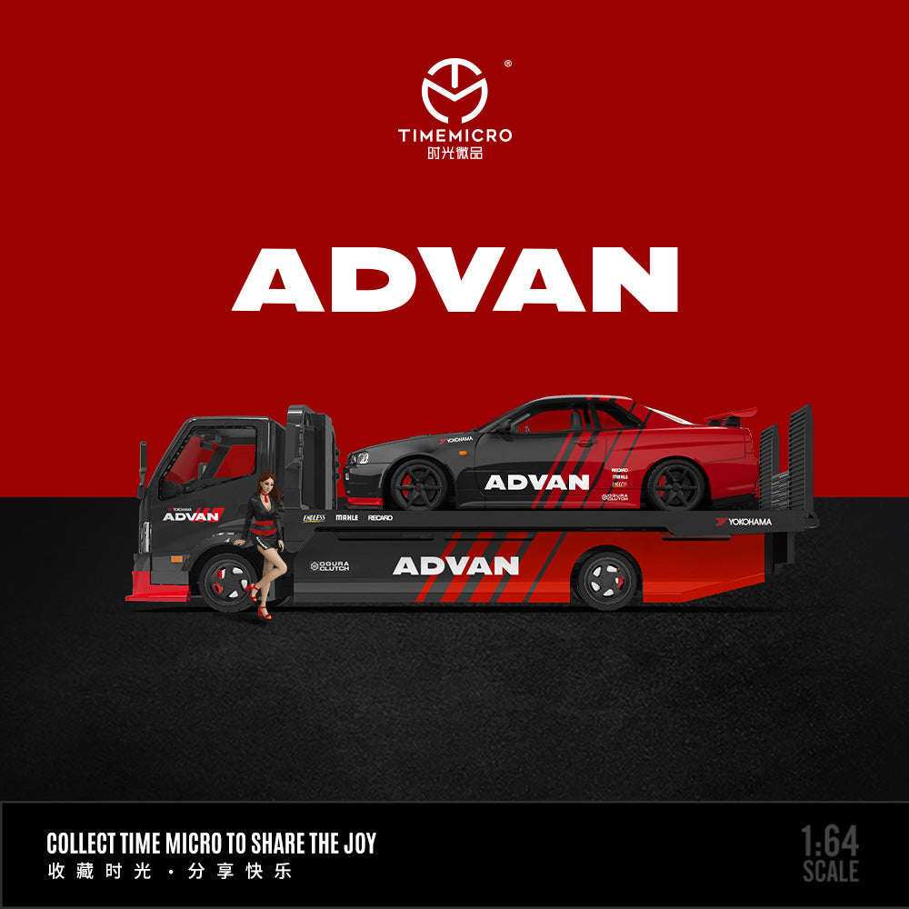TM1:64 GTR34 Advan塗裝系列仿真合金汽車模型