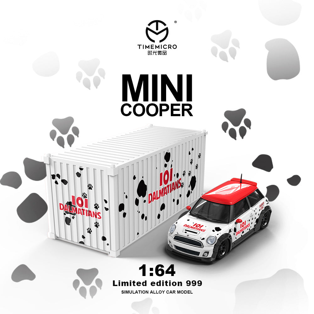TM&網紅車主聯名款 1:64 寶馬MINI 斑點狗 仿真合金汽車模型