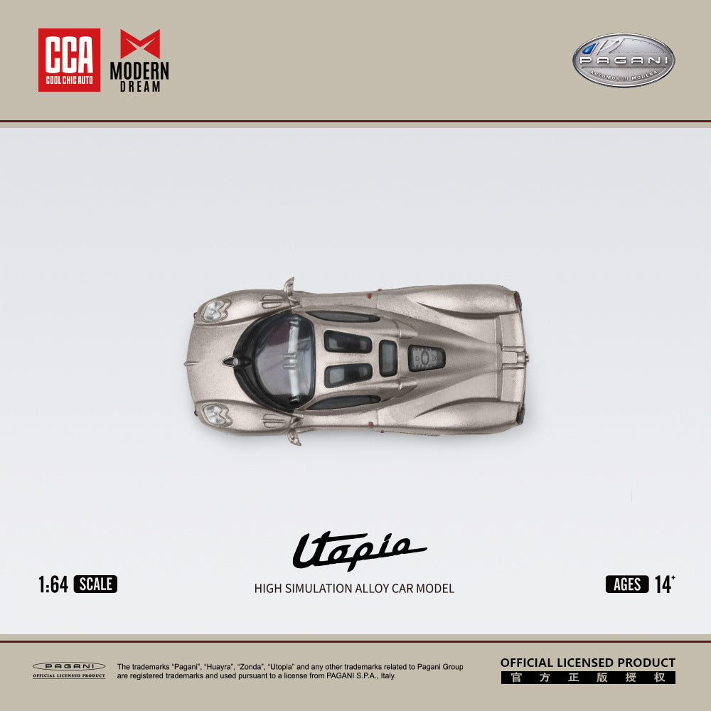 ModernDream+CCA聯名1:64 帕加尼烏托邦素色仿真合金汽車模型-GOODTOYSTUDIO
