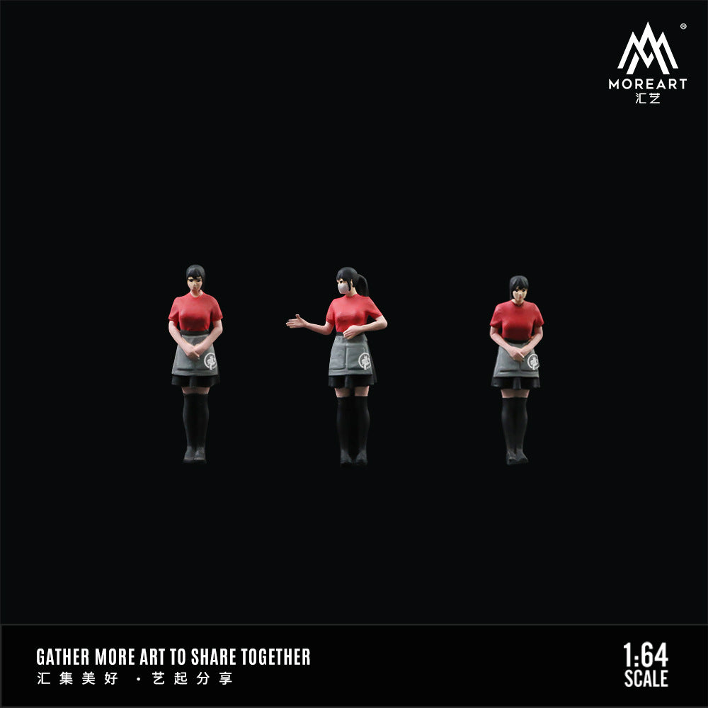 MoreArt1:64 肯德基 麥當勞餐廳燈光版停車場景模型人偶套裝-GOODTOYSTUDIO