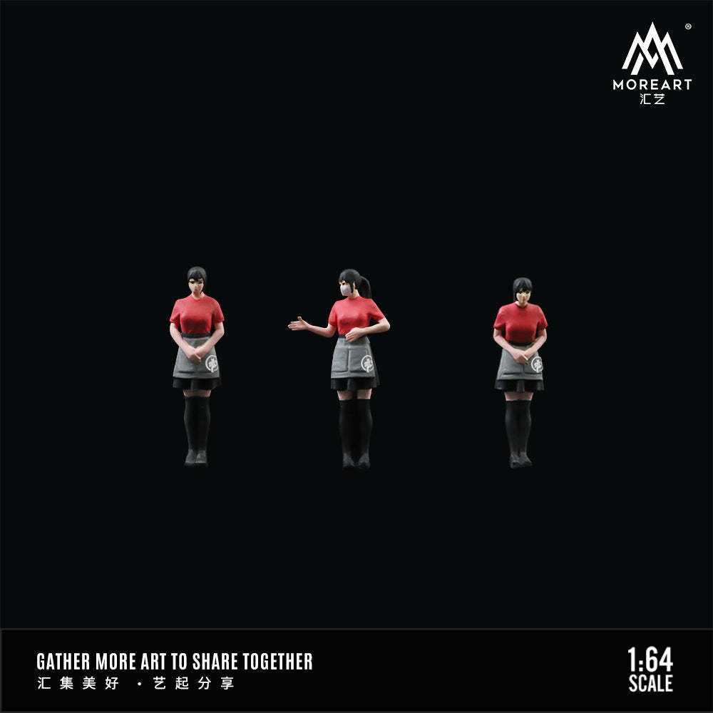 MoreArt1:64 肯德基 麥當勞餐廳燈光版停車場景模型人偶套裝-GOODTOYSTUDIO