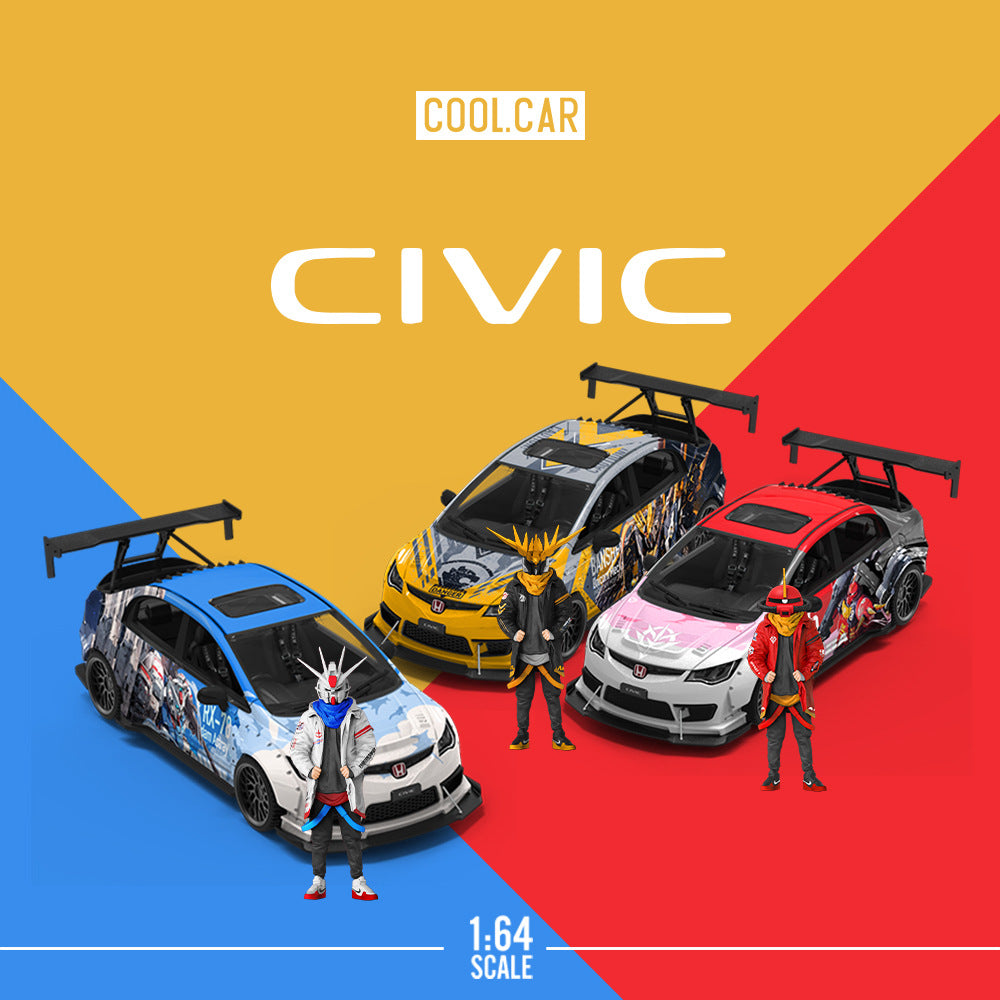 Cool Car 1:64 本田思域爆改 機甲系列仿真合金汽車模型-GOODTOYSTUDIO