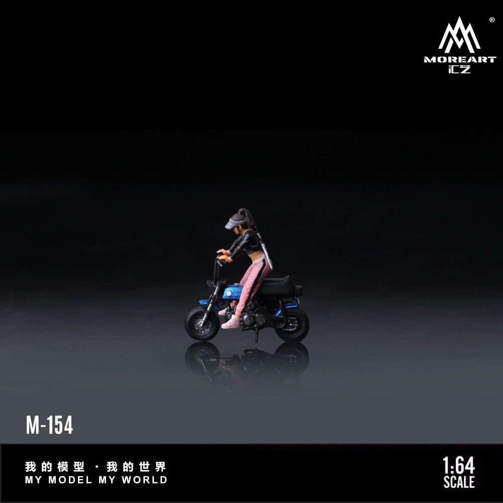 MoreArt1:64 趕場女俠摩托人偶套裝仿真樹脂模型