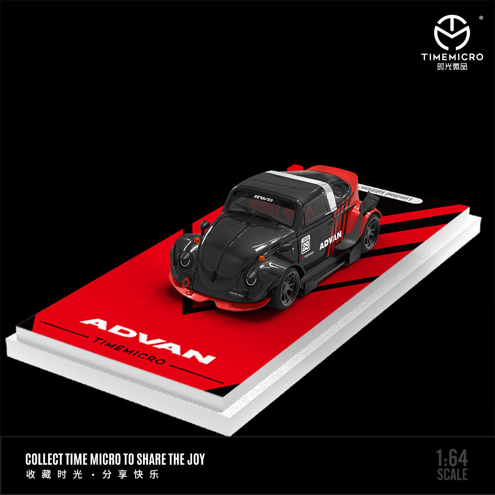 時光TimeMicro1:64 RWB甲殼蟲 ADVAN和海灣石油仿真合金汽車模型-GOODTOYSTUDIO