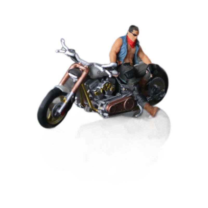 MoreArt1:64  哈雷白色潮男摩托人偶仿真樹脂模型-GOODTOYSTUDIO