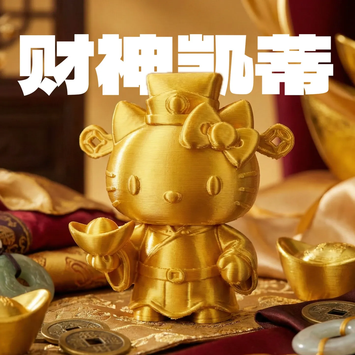 潮玩招財系列擺件 新年創意裝飾品3D打印禮物