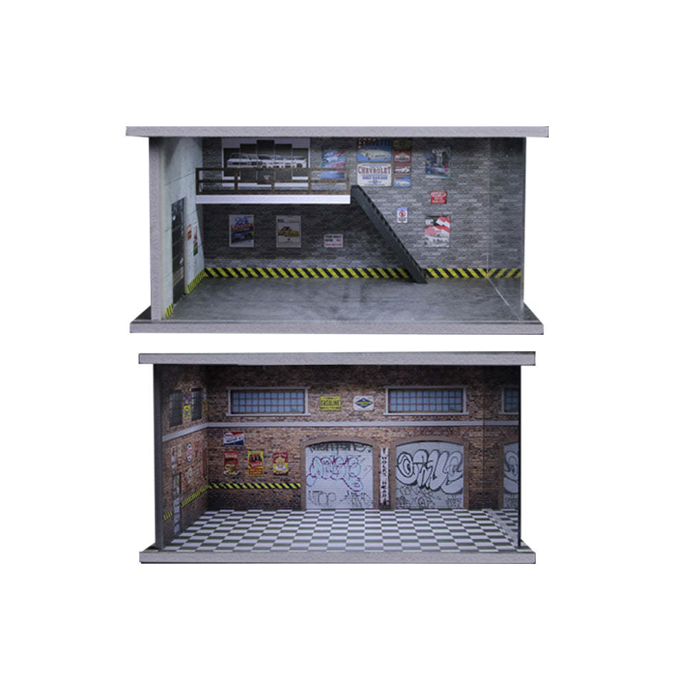 MoreArt1:64 新系列 汽車修理廠 燈光版場景模型-GOODTOYSTUDIO