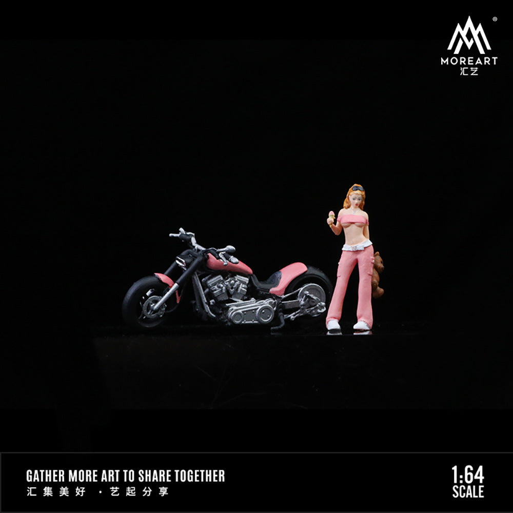 MoreArt匯藝設計1:64 小能少女機車人偶套裝仿真樹脂模型-GOODTOYSTUDIO