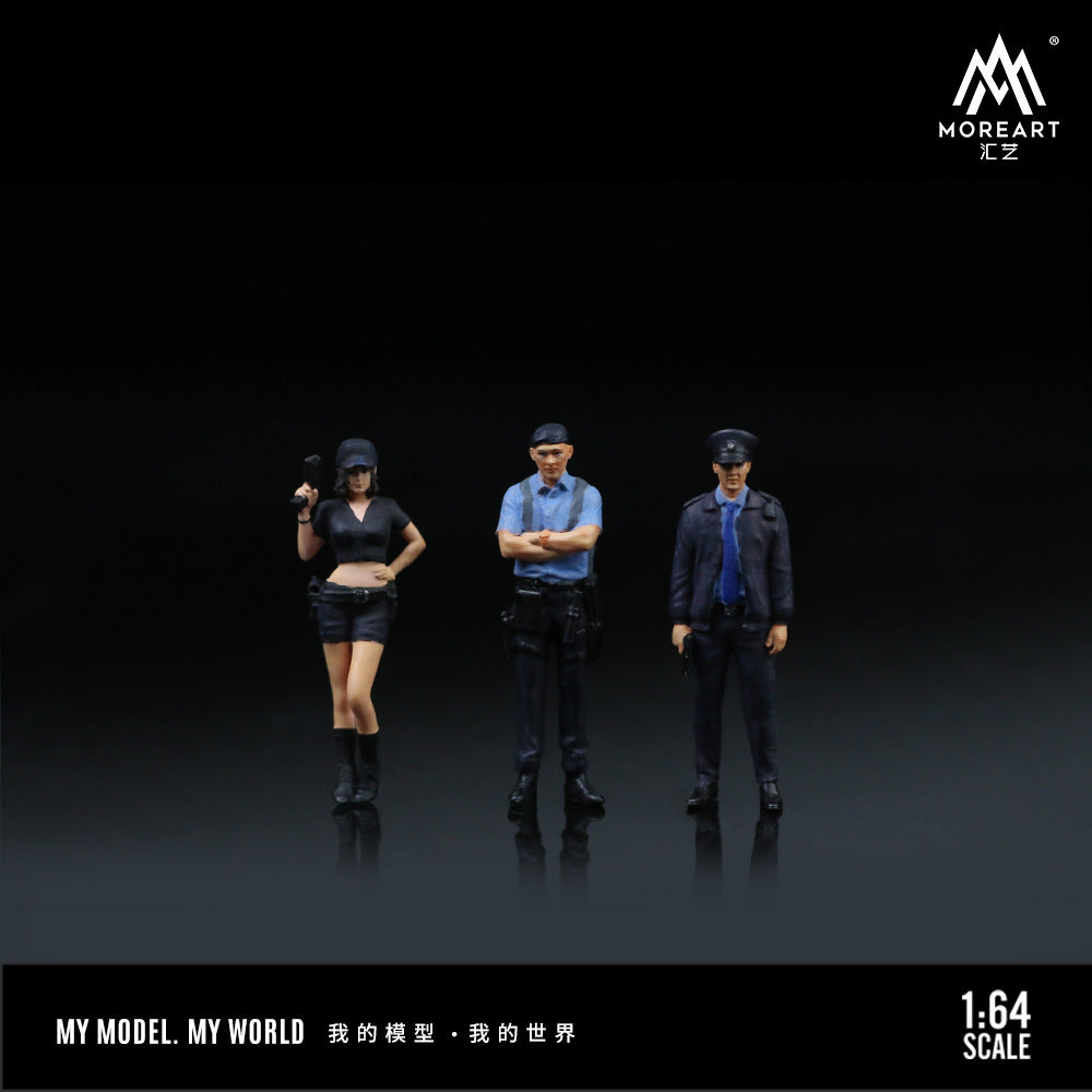 MoreArt1:64  警察男女人偶套裝 仿真樹脂模型-GOODTOYSTUDIO