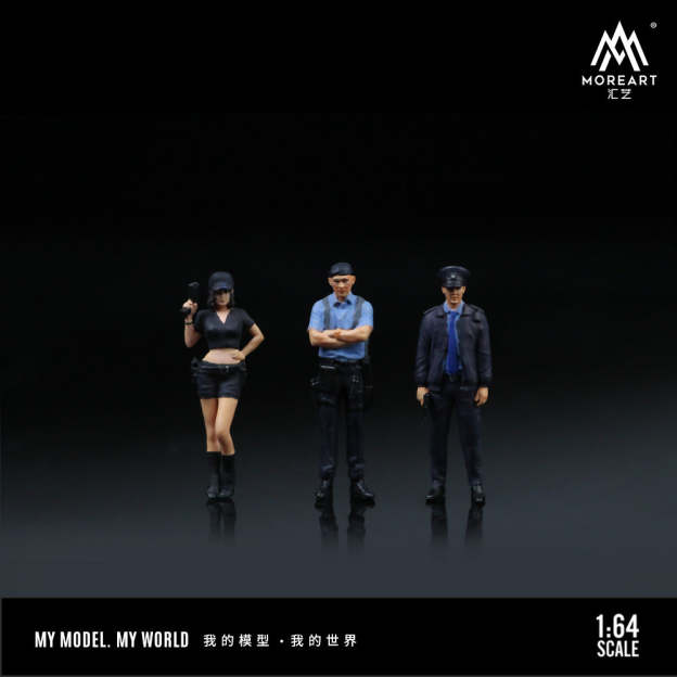 MoreArt1:64  警察男女人偶套裝 仿真樹脂模型-GOODTOYSTUDIO