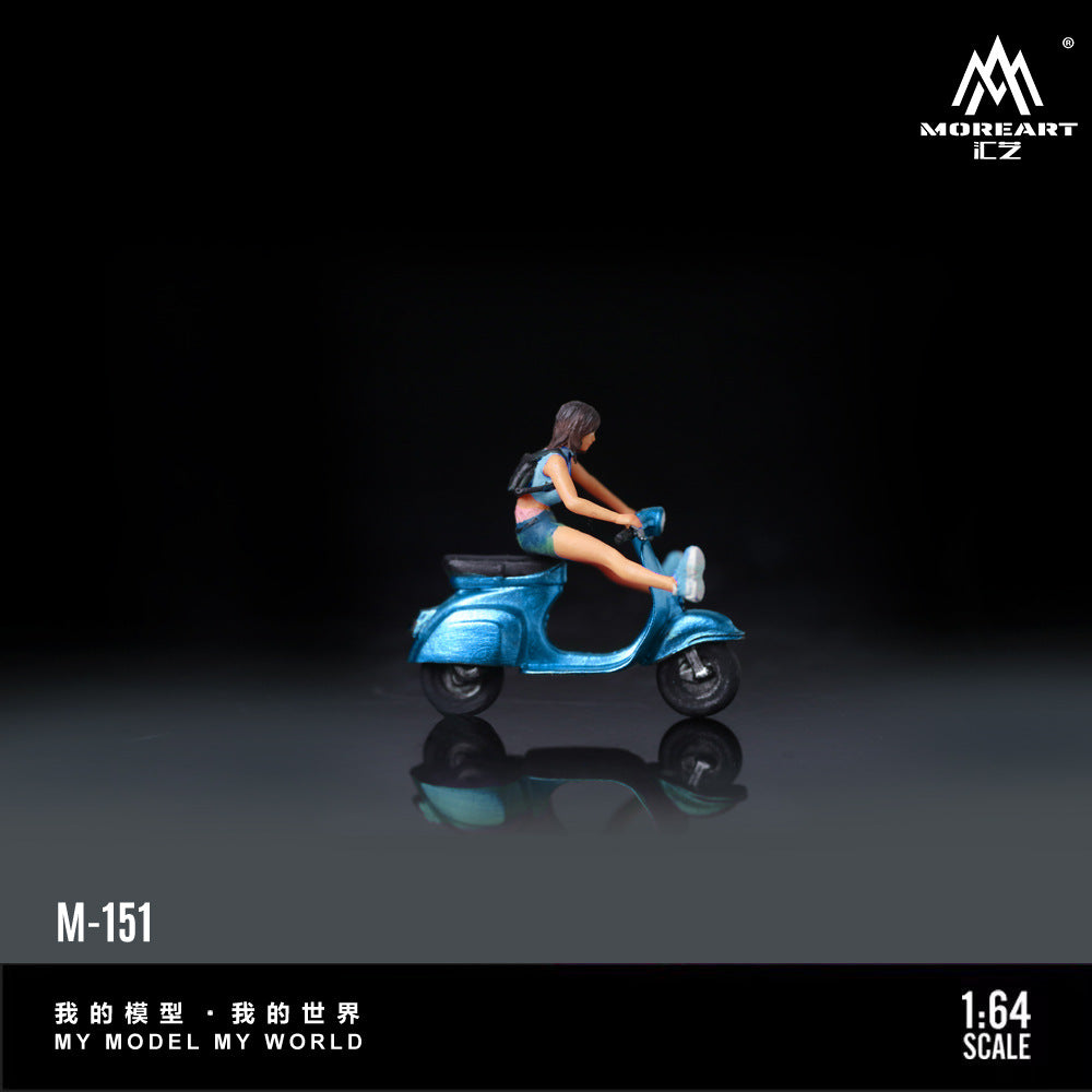 MoreArt1:64  雙色踏板車摩托人偶仿真樹脂模型-GOODTOYSTUDIO