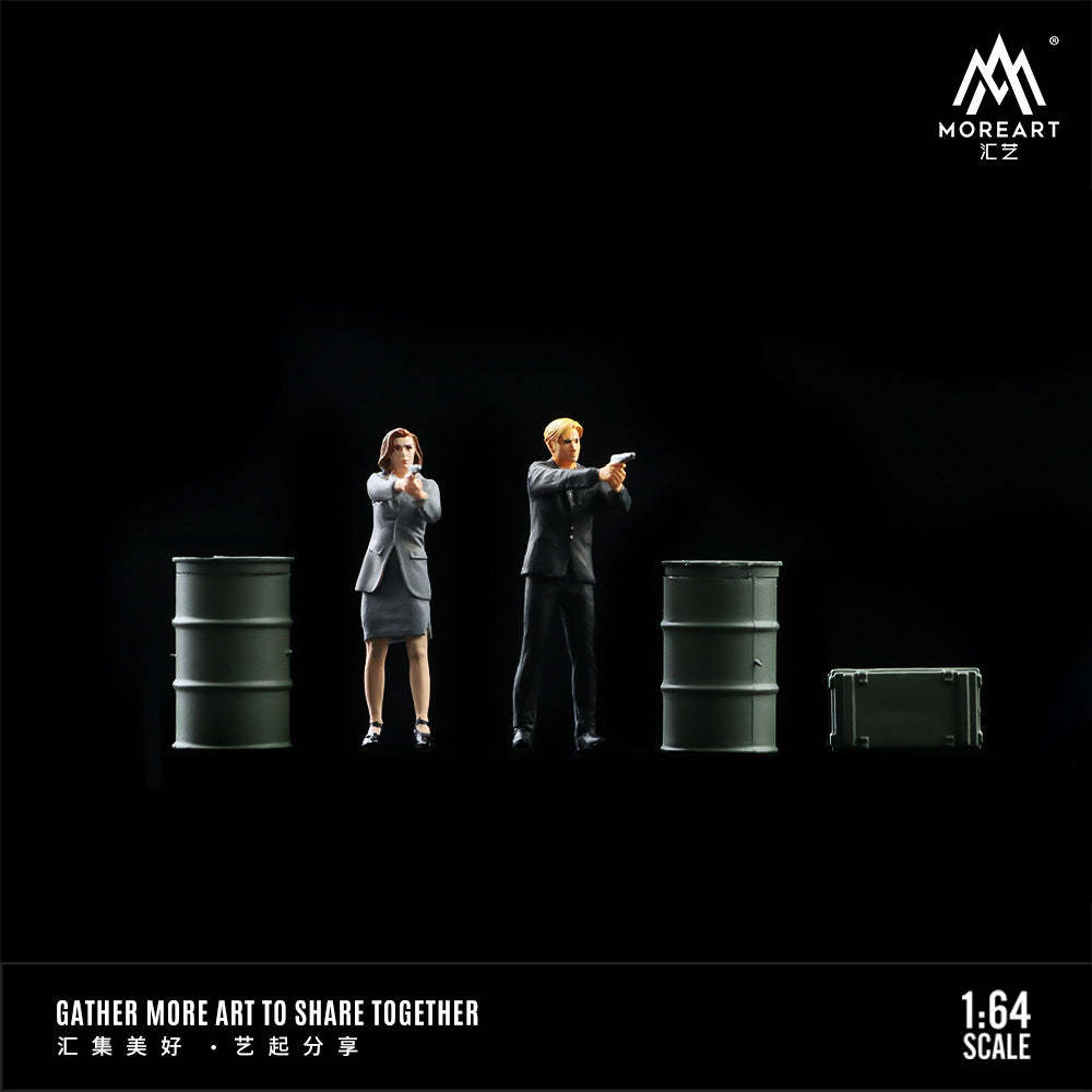 MoreArt1:64 冷酷雙人特工人偶套裝樹脂模型微縮小人擺件-GOODTOYSTUDIO