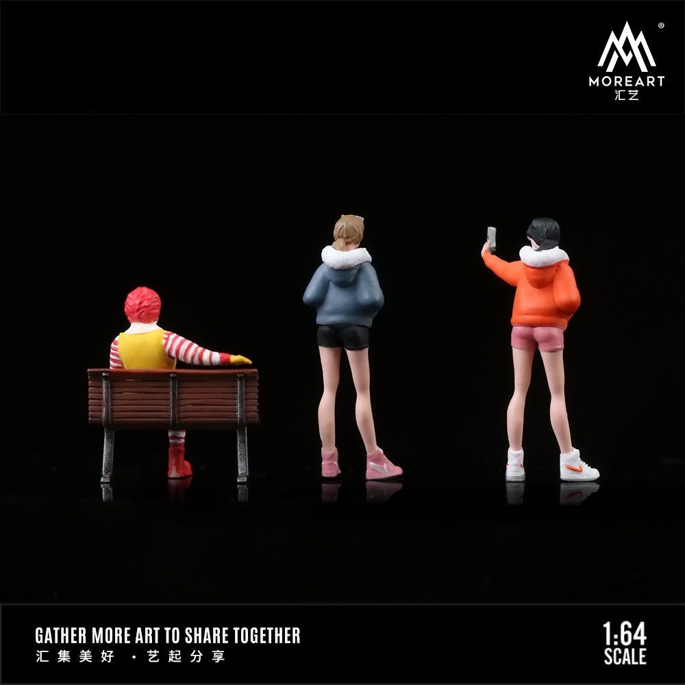 匯藝1:64麥當勞街拍微縮樹脂人偶套裝模型收藏擺件-GOODTOYSTUDIO