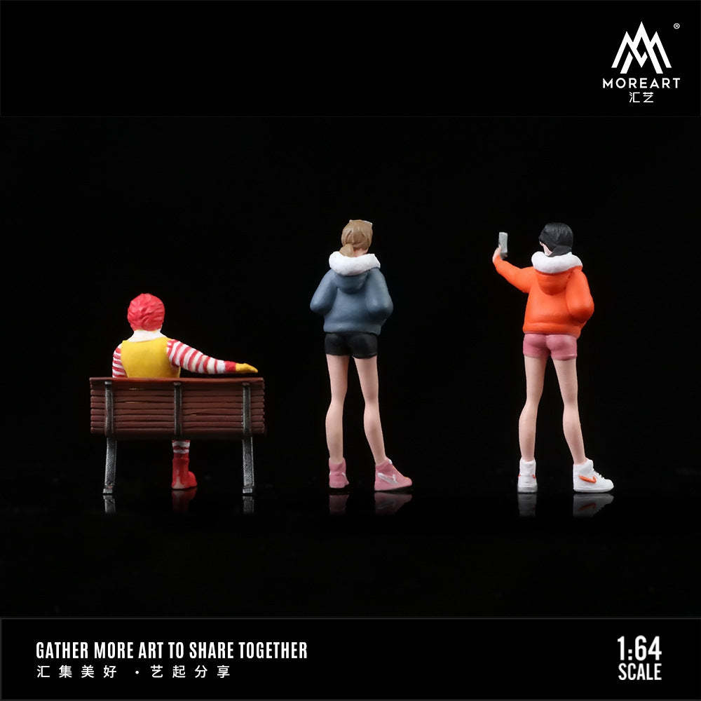 匯藝1:64麥當勞街拍微縮樹脂人偶套裝模型收藏擺件-GOODTOYSTUDIO