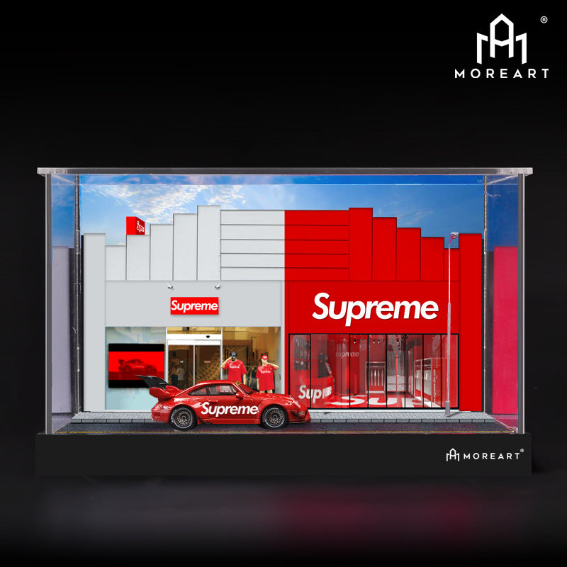 潮牌supreme人偶周邊仿真場景64比例合金汽車模型拼裝場景擺-GOODTOYSTUDIO