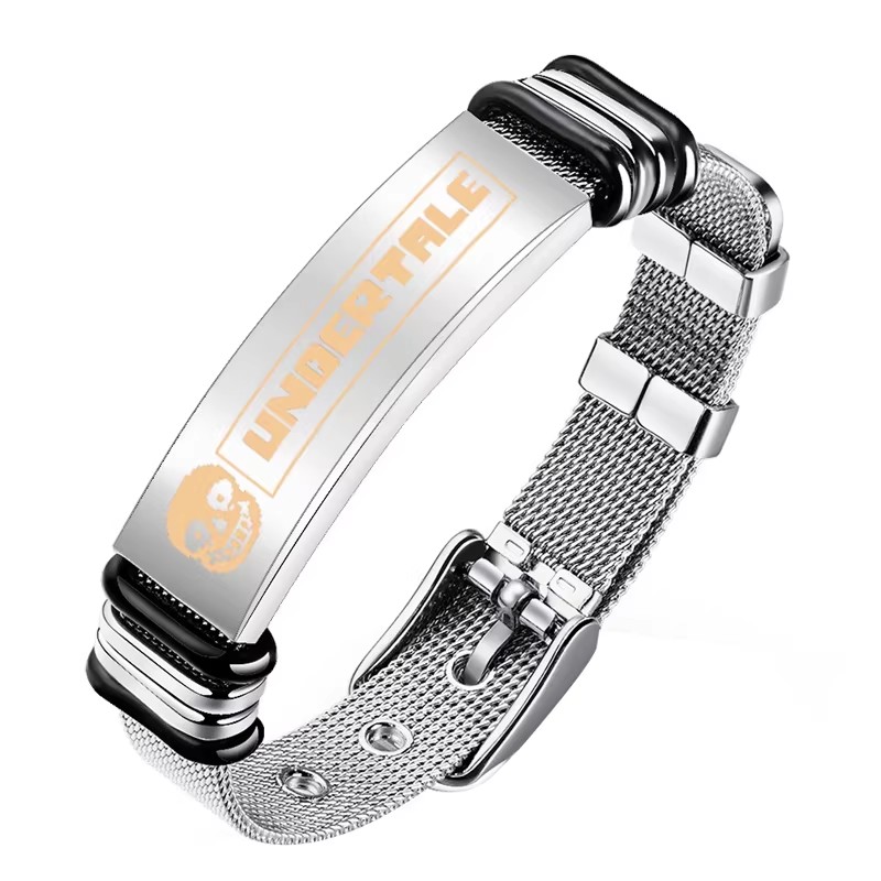 JOJO的奇妙冒險手鍊 不滅鑽石/哭泣少女樂隊/戰錘40K/電馭叛客/傳說之下UNDERTALE Sans 動漫周邊手環 男女金屬飾品