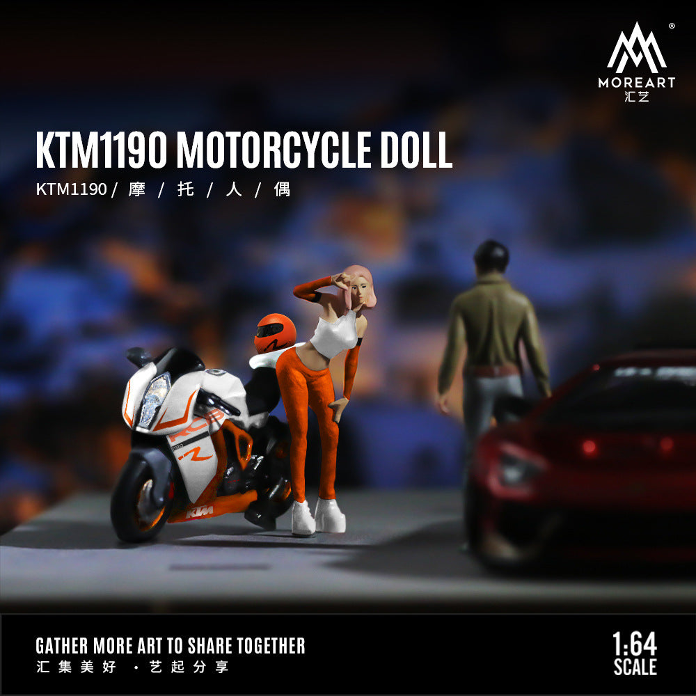 1:64 KTM1190摩托人偶套裝樹脂模型-GOODTOYSTUDIO