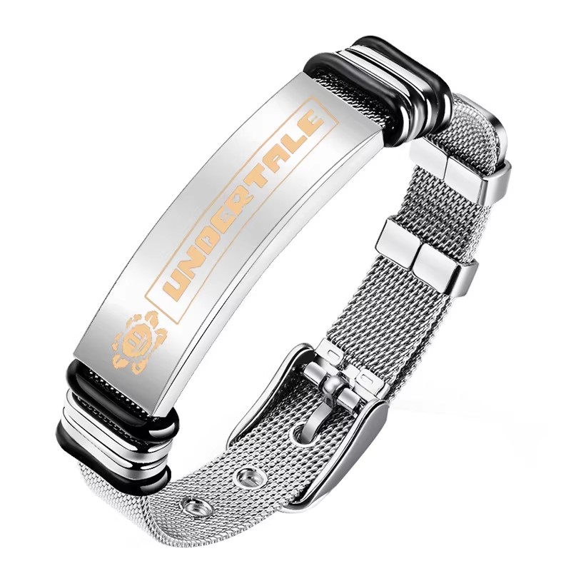 JOJO的奇妙冒險手鍊 不滅鑽石/哭泣少女樂隊/戰錘40K/電馭叛客/傳說之下UNDERTALE Sans 動漫周邊手環 男女金屬飾品