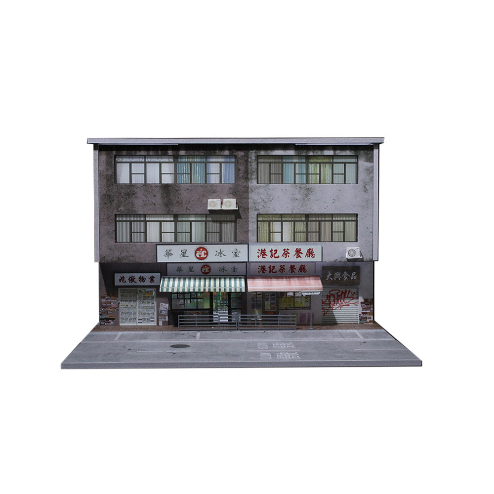 匯藝MoreArt1:64 香港街景系列01款燈光版場景仿真模型-GOODTOYSTUDIO