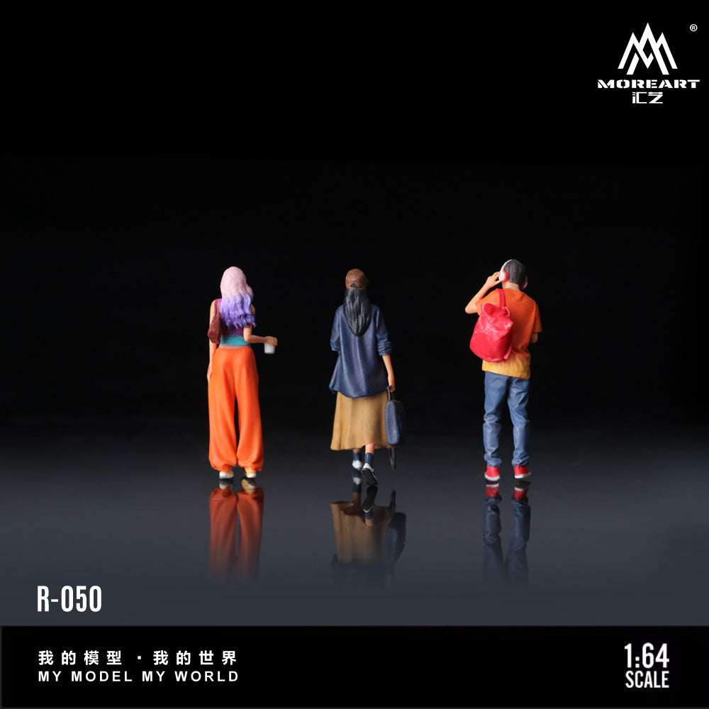MoreArt1:64  持杯逛街人偶套裝仿真樹脂模型