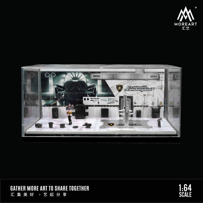 MoreArt1:64 尼桑和豐田 HKS 汽修車間場景模型-GOODTOYSTUDIO