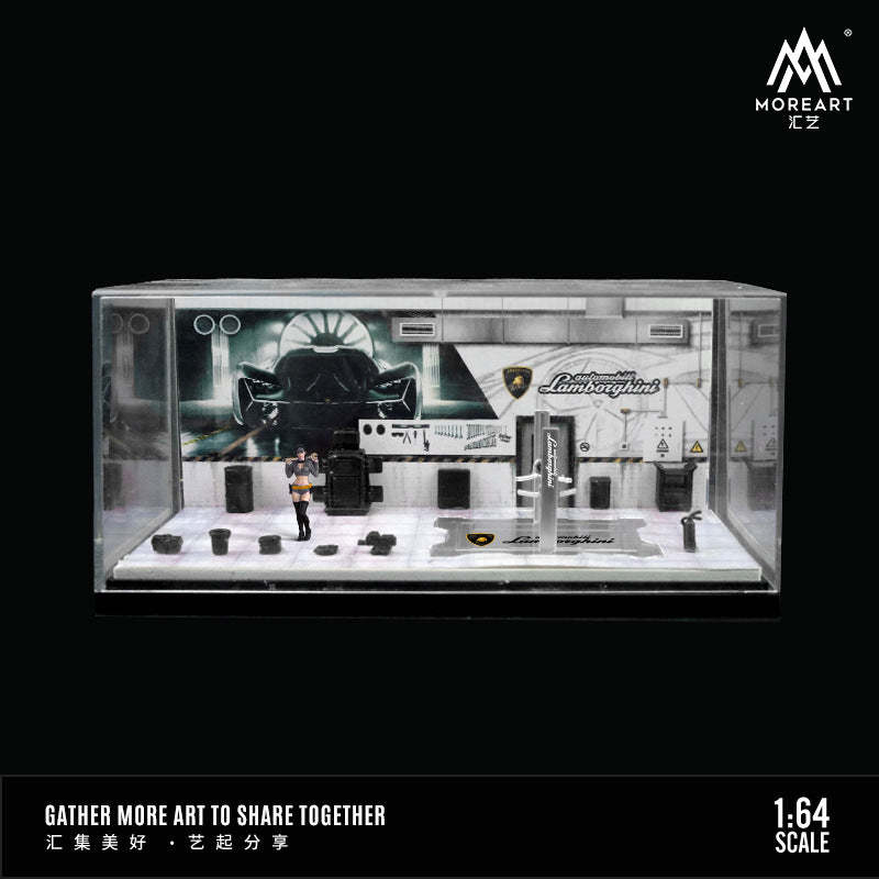 MoreArt1:64 尼桑和豐田 HKS 汽修車間場景模型-GOODTOYSTUDIO