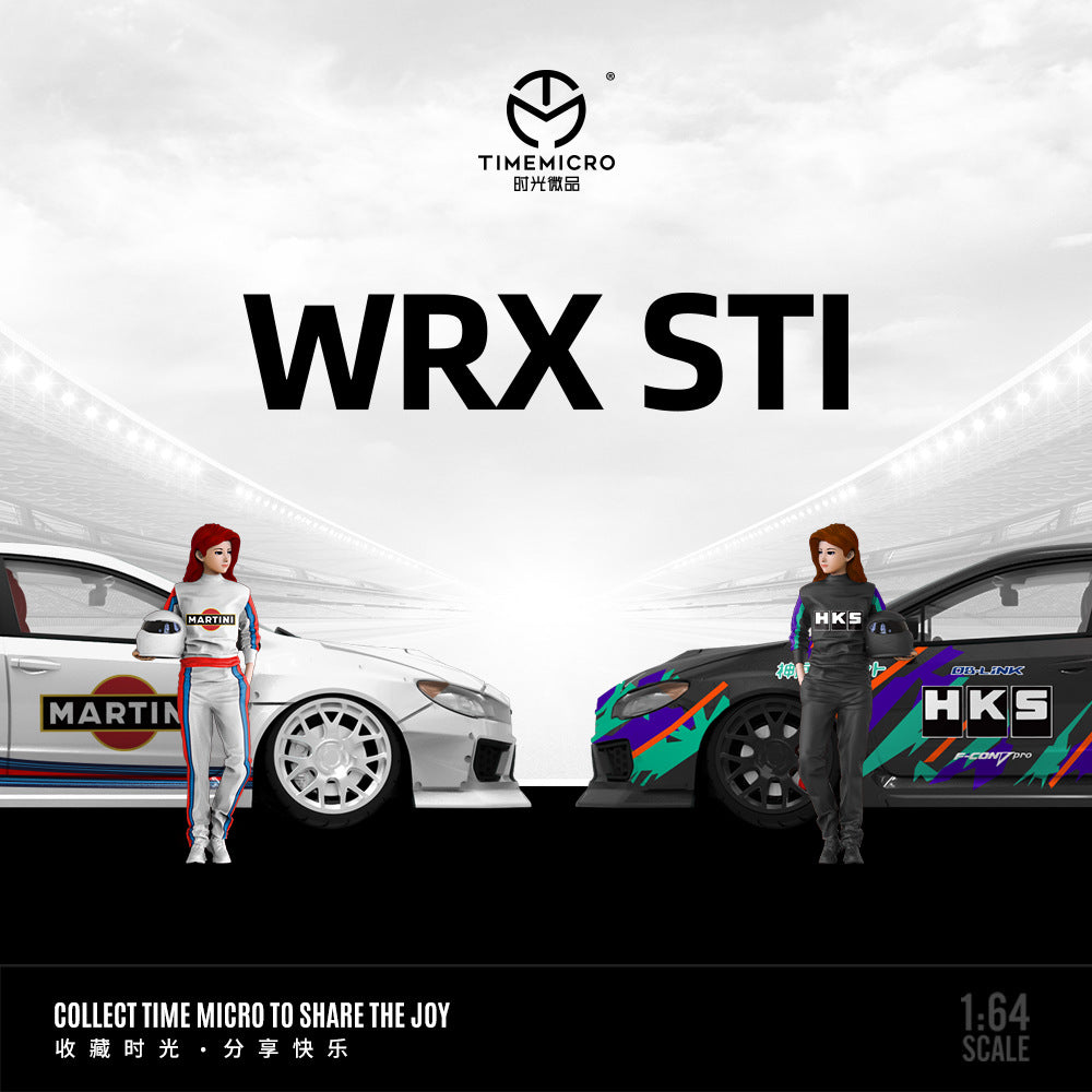 時光1:64 斯巴魯翼豹WRX-STI  HKS和馬天尼仿真合金汽車模型-GOODTOYSTUDIO