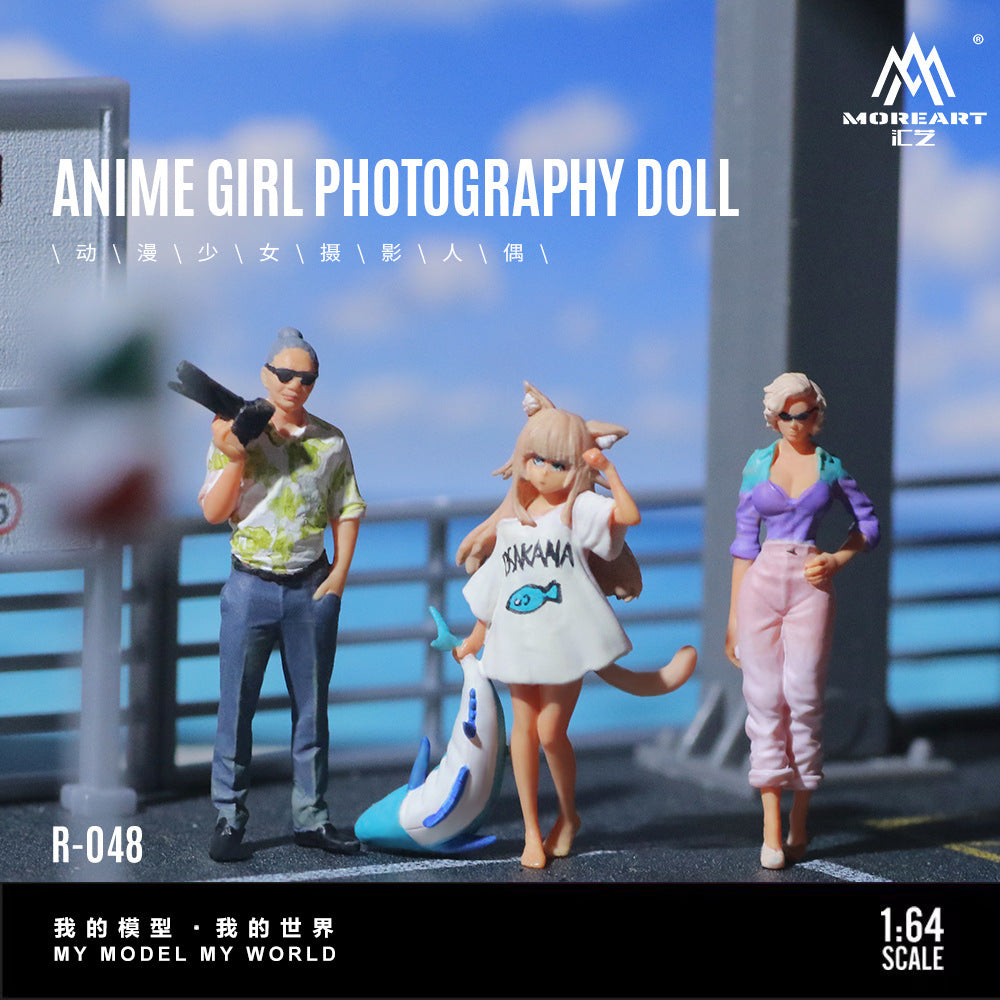 MoreArt1:64  動漫少女攝影人偶套裝仿真樹脂模型-GOODTOYSTUDIO