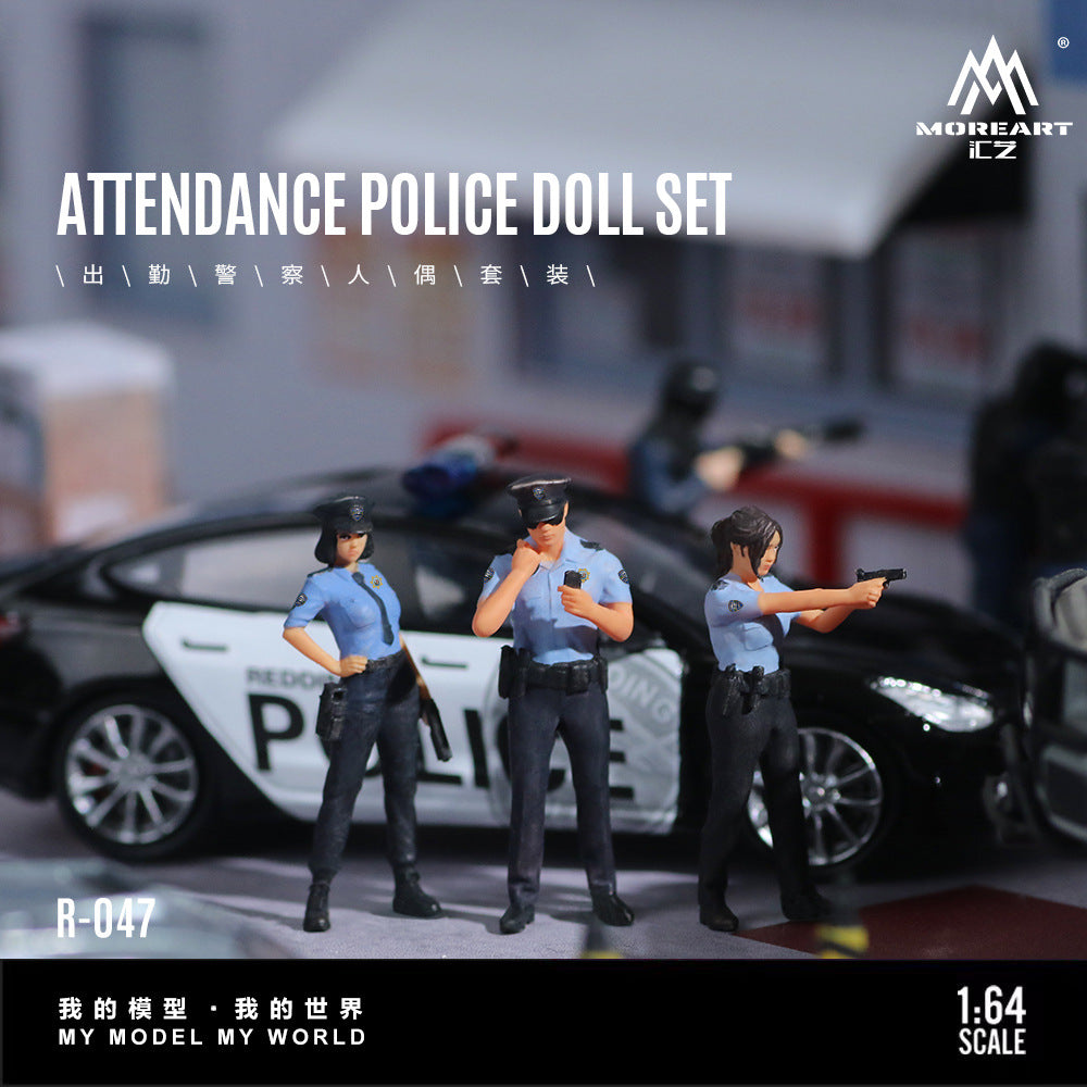 MoreArt1:64  出勤警察人偶套裝仿真樹脂模型-GOODTOYSTUDIO