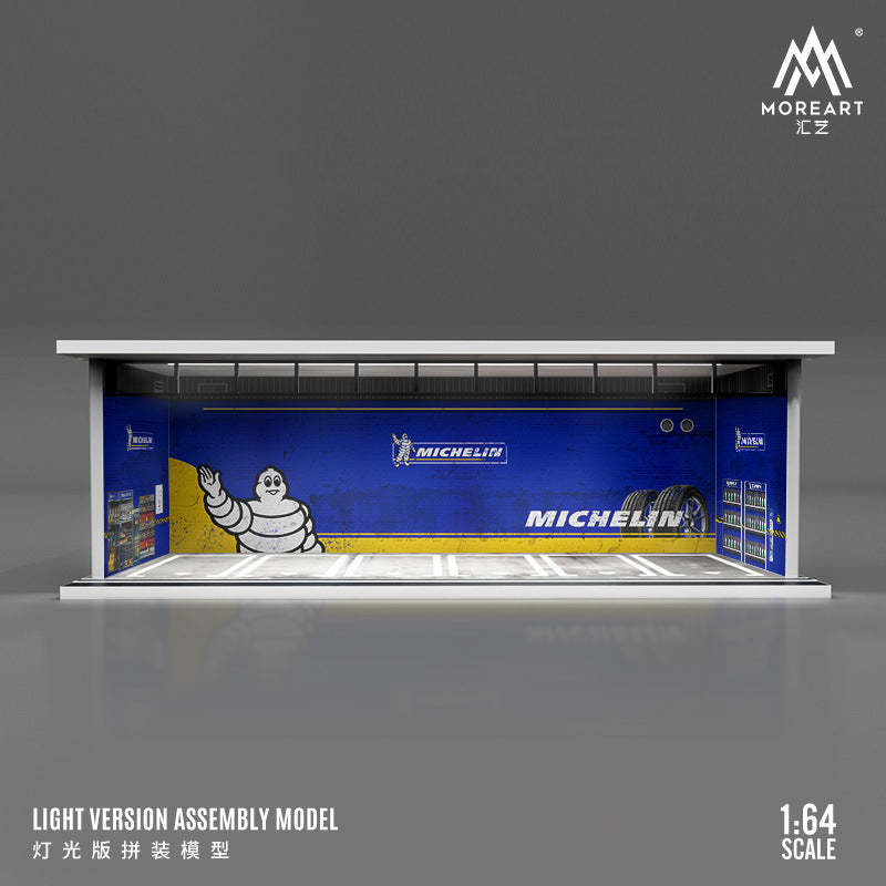 MoreArt1:64 汽車文化灌籃高手燈光版汽車模型拼裝場景模型-GOODTOYSTUDIO