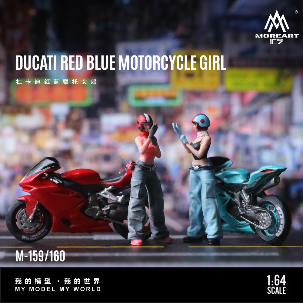MoreArt1:64  杜卡迪摩托女郎人偶套裝樹脂模型