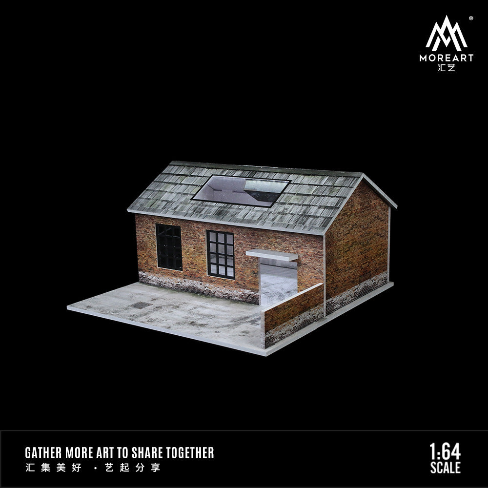 匯藝MoreArt1:64 舊廠房燈光版場景仿真模型 收藏禮品擺件-GOODTOYSTUDIO