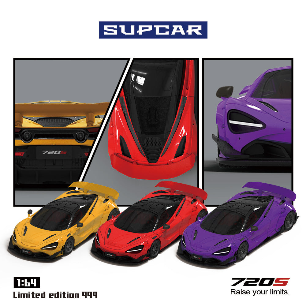 SUPCAR 1:64  邁凱倫720S 黃色 & 紅色 & 紫色 合金車模型-GOODTOYSTUDIO